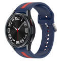 For Samsung Galaxy Watch 6 Classic 47mm Two-Color Silicone Watch Band(Midnight Blue+Red)