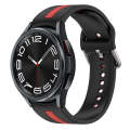 For Samsung Galaxy Watch 6 Classic 43mm Two-Color Silicone Watch Band(Black+Red)