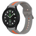 For Samsung Galaxy watch 5 Pro Golf Edition Two-Color Silicone Watch Band(Gray+Orange)