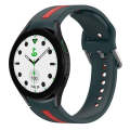 For Samsung Galaxy watch 5 Golf Edition Two-Color Silicone Watch Band(Dark Green+Red)