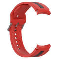 For Samsung Galaxy Watch 4 44mm Two-Color Silicone Watch Band(Red+Black)