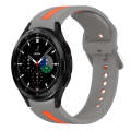 For Samsung  Galaxy Watch 4 Classic 46mm Two-Color Silicone Watch Band(Gray+Orange)