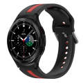 For Samsung  Galaxy Watch 4 Classic 42mm Two-Color Silicone Watch Band(Black+Red)