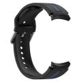 For Samsung  Galaxy Watch 4 Classic 42mm Two-Color Silicone Watch Band(Black+Blue)