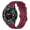 For Samsung Galaxy Watch 6 Classic 43mm 20mm Checkered Silicone Watch Band(Wine Red)