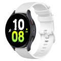 For Samsung Galaxy Watch 5  44mm 20mm Checkered Silicone Watch Band(White)