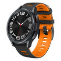 For Samsung Galaxy Watch 6 Classic 47mm 20mm Two-color Silicone Watch Band(Black + Orange)