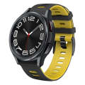For Samsung Galaxy Watch 6 Classic 47mm 20mm Two-color Silicone Watch Band(Black + Yellow)