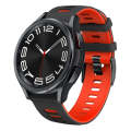 For Samsung Galaxy Watch 6 Classic 47mm 20mm Two-color Silicone Watch Band(Black + Red)