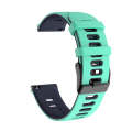 For Samsung Galaxy Watch 6 Classic 47mm 20mm Two-color Silicone Watch Band(Teal Duck+ Blue)
