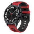 For Samsung Galaxy Watch 6 Classic 43mm 20mm Two-color Silicone Watch Band(Red + Black)