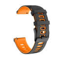For Samsung Galaxy Watch 6 44mm 20mm Two-color Silicone Watch Band(Black + Orange)