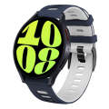 For Samsung Galaxy Watch 6 44mm 20mm Two-color Silicone Watch Band(Midnight Blue + White)