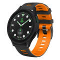 For Samsung Galaxy watch 5 Pro Golf Edition 20mm Two-color Silicone Watch Band(Black + Orange)