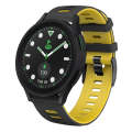 For Samsung Galaxy watch 5 Pro Golf Edition 20mm Two-color Silicone Watch Band(Black + Yellow)