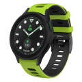 For Samsung Galaxy watch 5 Pro Golf Edition 20mm Two-color Silicone Watch Band(Lime + Black)