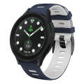 For Samsung Galaxy watch 5 Pro Golf Edition 20mm Two-color Silicone Watch Band(Midnight Blue + Wh...