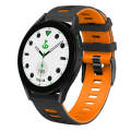 For Samsung Galaxy watch 5 Golf Edition 20mm Two-color Silicone Watch Band(Black + Orange)