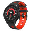For Samsung Galaxy Watch 5 Pro  45mm 20mm Two-color Silicone Watch Band(Black + Red)