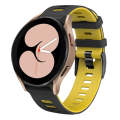 For Samsung Galaxy Watch 5  40mm 20mm Two-color Silicone Watch Band(Black + Yellow)