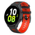 For Samsung Galaxy Watch 5  44mm 20mm Two-color Silicone Watch Band(Black + Red)