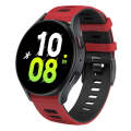For Samsung Galaxy Watch 5  44mm 20mm Two-color Silicone Watch Band(Red + Black)