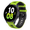For Samsung Galaxy Watch 5  44mm 20mm Two-color Silicone Watch Band(Lime + Black)