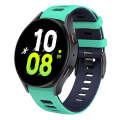 For Samsung Galaxy Watch 5  44mm 20mm Two-color Silicone Watch Band(Teal Duck+ Blue)