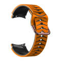 For Samsung Galaxy Watch 6 Classic 47mm Curved Texture Silicone Watch Band(Orange+Black)