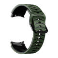 For Samsung Galaxy Watch 6 Classic 47mm Curved Texture Silicone Watch Band(Army Green+Black)