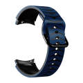 For Samsung Galaxy Watch 6 Classic 47mm Curved Texture Silicone Watch Band(Dark Blue+Black)