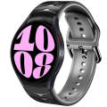 For Samsung Galaxy Watch 6 44mm Curved Texture Silicone Watch Band(Black+Grey)
