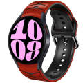 For Samsung Galaxy Watch 6 44mm Curved Texture Silicone Watch Band(Red+Black)