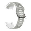 For Samsung Galaxy Watch 6 44mm Curved Texture Silicone Watch Band(Grey+White)