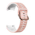 For Samsung Galaxy Watch 6 40mm Curved Texture Silicone Watch Band(Pink+White)