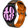 For Samsung Galaxy Watch 6 40mm Curved Texture Silicone Watch Band(Black+Orange)