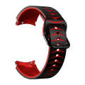 For Samsung Galaxy Watch 6 40mm Curved Texture Silicone Watch Band(Black+Red)