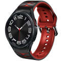 For Samsung Galaxy Watch 6 Classic 43mm Curved Texture Silicone Watch Band(Black+Red)
