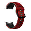 For Samsung Galaxy Watch 6 Classic 43mm Curved Texture Silicone Watch Band(Red+Black)