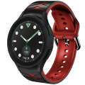 For Samsung Galaxy watch 5 Pro Golf Edition Curved Texture Silicone Watch Band(Black+Red)