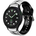 For Samsung Galaxy watch 5 Golf Edition Curved Texture Silicone Watch Band(White+Black)