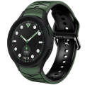For Samsung Galaxy watch 5 Golf Edition Curved Texture Silicone Watch Band(Army Green+Black)
