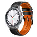 For Samsung Galaxy Watch 6 / 6 Classic 20mm Mesh Two Color Silicone Watch Band(Black Orange)