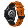 For Samsung Galaxy Watch 6 / 6 Classic 20mm Mesh Two Color Silicone Watch Band(Orange Black)