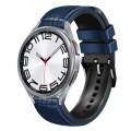 For Samsung Galaxy Watch 6 / 6 Classic 20mm Mesh Two Color Silicone Watch Band(Dark Blue Black)