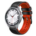For Samsung Galaxy Watch 6 / 6 Classic 20mm Mesh Two Color Silicone Watch Band(Black Red)
