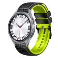 For Samsung Galaxy Watch 6 / 6 Classic 20mm Mesh Two Color Silicone Watch Band(Black Lime)