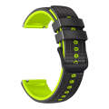 For Samsung Galaxy Watch 6 / 6 Classic 20mm Mesh Two Color Silicone Watch Band(Black Lime)