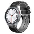 For Samsung Galaxy Watch 6 / 6 Classic 20mm Mesh Two Color Silicone Watch Band(Black Gray)