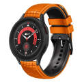 For Samsung Galaxy Watch 5 / 5 Pro 20mm Mesh Two Color Silicone Watch Band(Orange Black)
